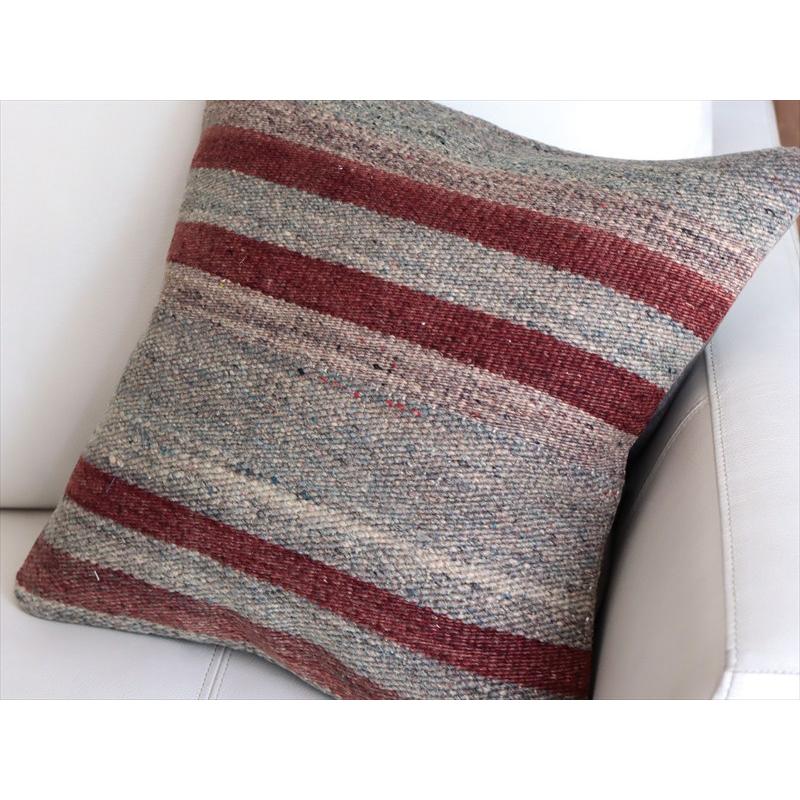 オールドキリムクッションカバー 40cm角サイズ 40×40cm シンプルボーダー |  | 02