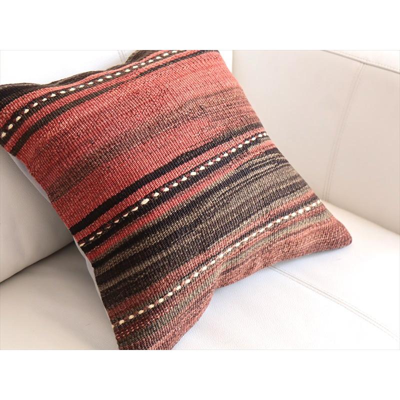 オールドキリムクッションカバー 40cm角サイズ 39×39cm レッド＆ブラウングラデーション |  | 02