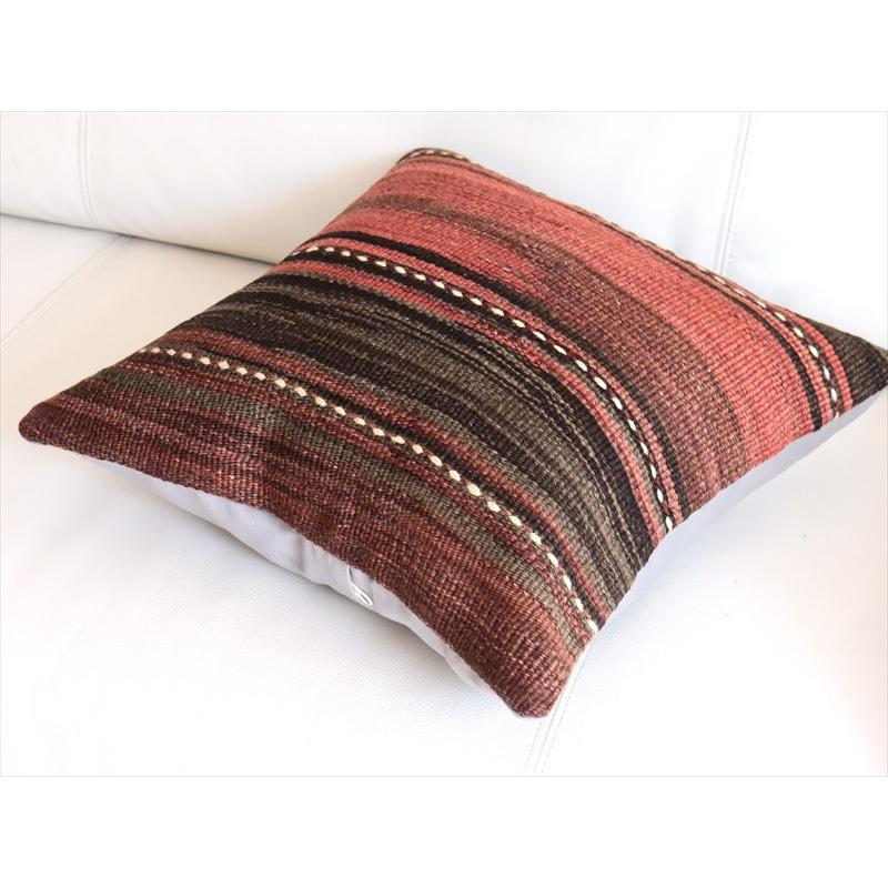 オールドキリムクッションカバー 40cm角サイズ 39×39cm レッド＆ブラウングラデーション |  | 03