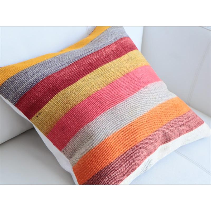 オールドキリムクッションカバー 40cm角サイズ 39×39cm カラフルボーダー |  | 02