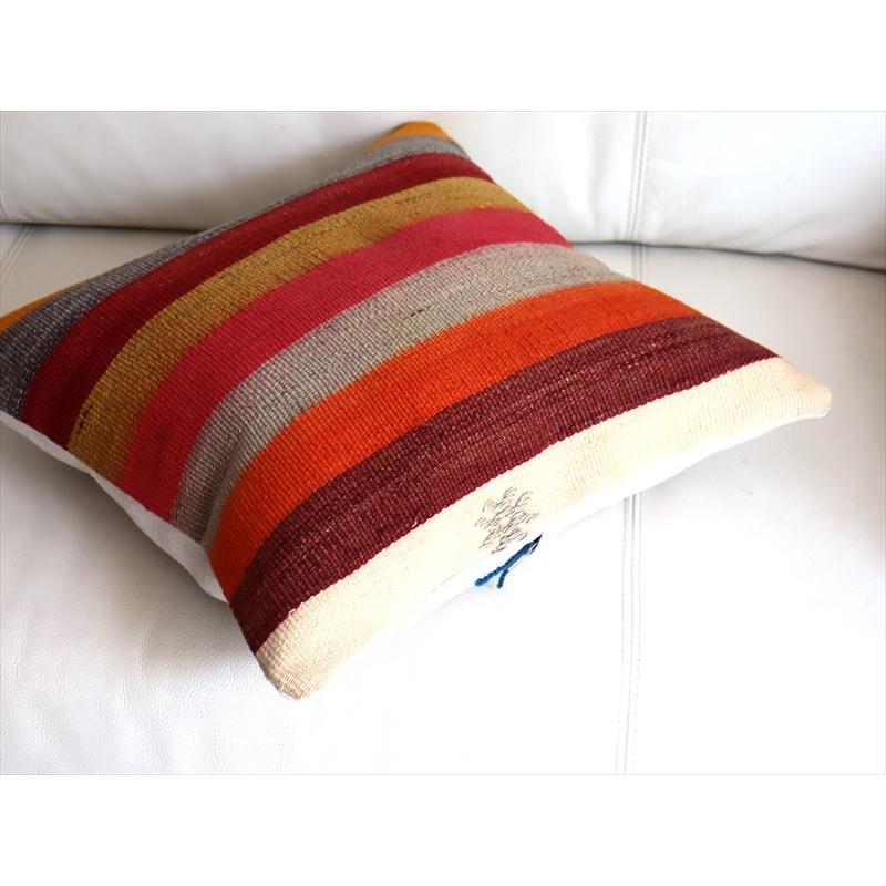 オールドキリムクッションカバー 40cm角サイズ 39×39cm カラフルボーダー |  | 03