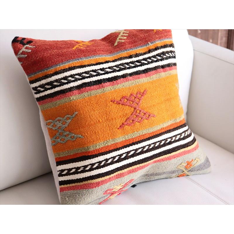 オールドキリムクッションカバー 40cm角サイズ 39×39cm ボーダー・ジジム |  | 02