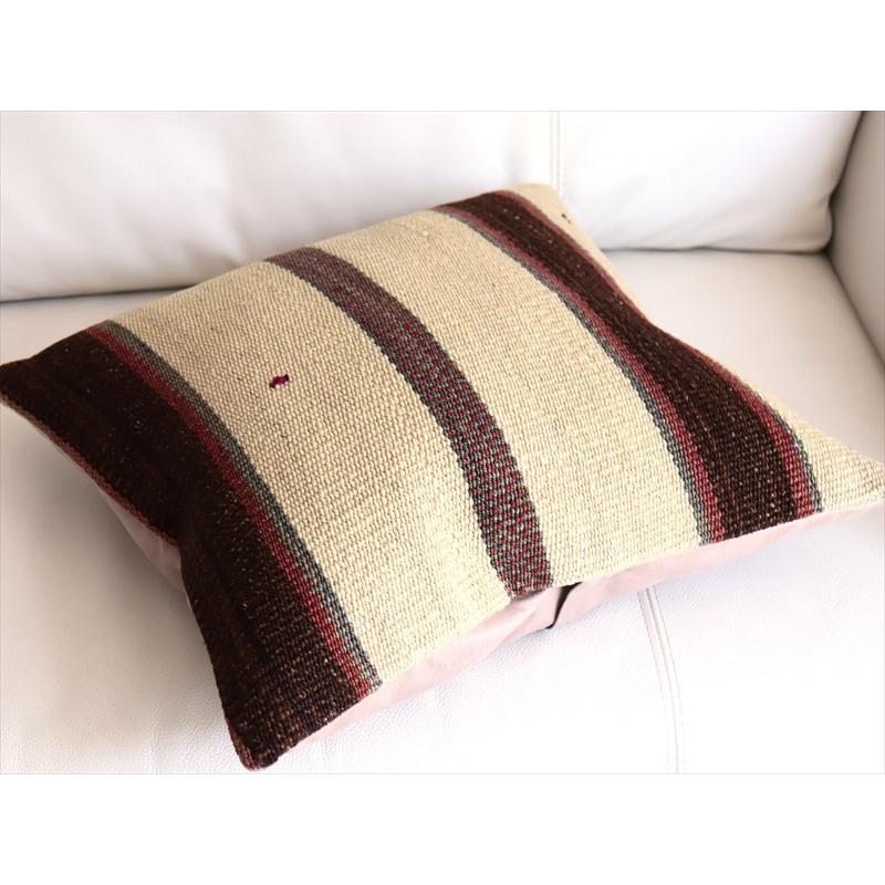 オールドキリムクッションカバー 40cm角サイズ 40×39cm ナチュラル シンプル ボーダー |  | 03