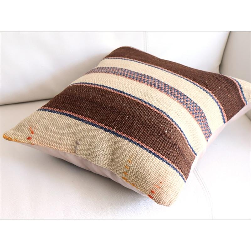 オールドキリムクッションカバー 40cm角サイズ 38×38cm ナチュラル シンプル ボーダー |  | 03