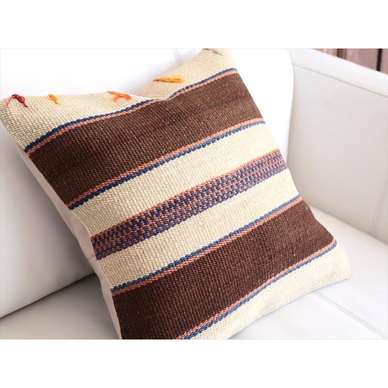 オールドキリムクッションカバー 40cm角サイズ 39×40cm ナチュラル シンプル ボーダー |  | 02