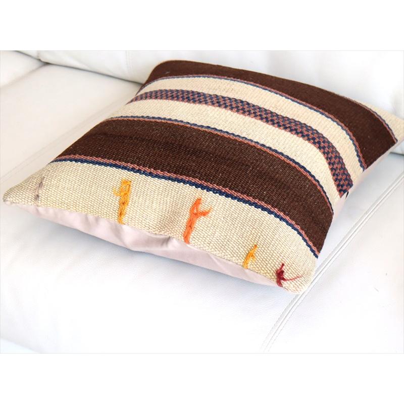 オールドキリムクッションカバー 40cm角サイズ 39×40cm ナチュラル シンプル ボーダー |  | 03