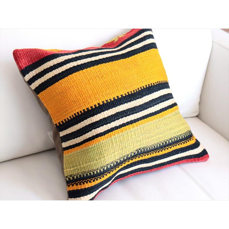 オールドキリムクッションカバー 40cm角サイズ 40×39cm カラフルボーダー |  | 02
