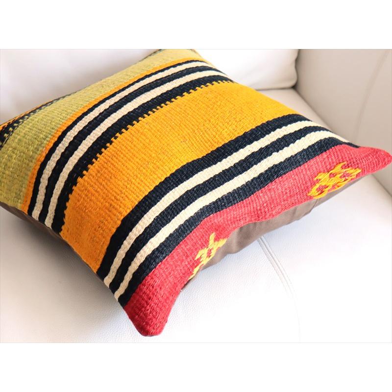 オールドキリムクッションカバー 40cm角サイズ 40×39cm カラフルボーダー |  | 03