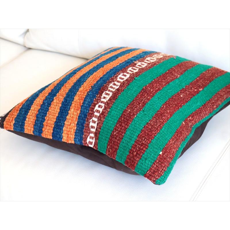 オールドキリムクッションカバー 40cm角サイズ 40×40cm カラフルボーダー |  | 03