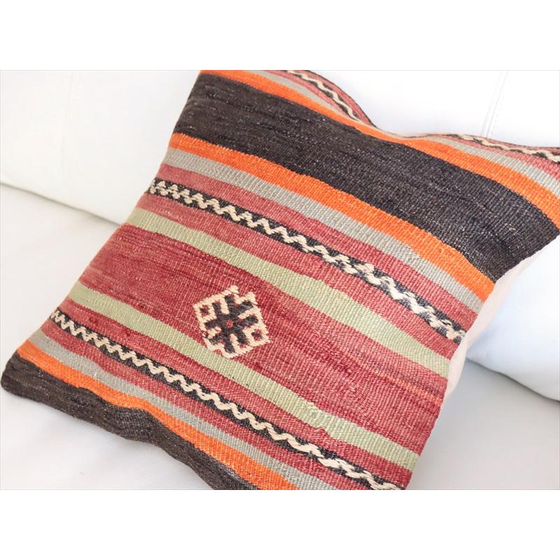 オールドキリム 40cm角クッションカバー 40×41cm ボーダー・ジジム Old Kilim Cushion |  | 02