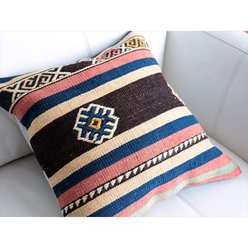 オールドキリム 40cm角クッションカバー 40×40cm ボーダー・ジジム Old Kilim Cushion |  | 02