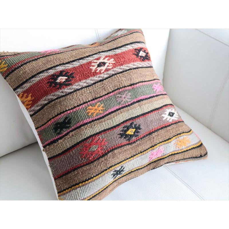 オールドキリム 40cm角クッションカバー 38×39cm ボーダー・ジジム Old Kilim Cushion |  | 02