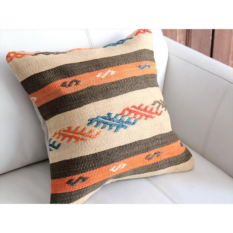 オールドキリム 40cm角クッションカバー 39×39cm ボーダー・ジジム Old Kilim Cushion |  | 02