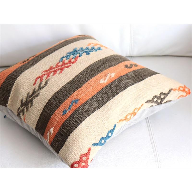 オールドキリム 40cm角クッションカバー 39×39cm ボーダー・ジジム Old Kilim Cushion |  | 03