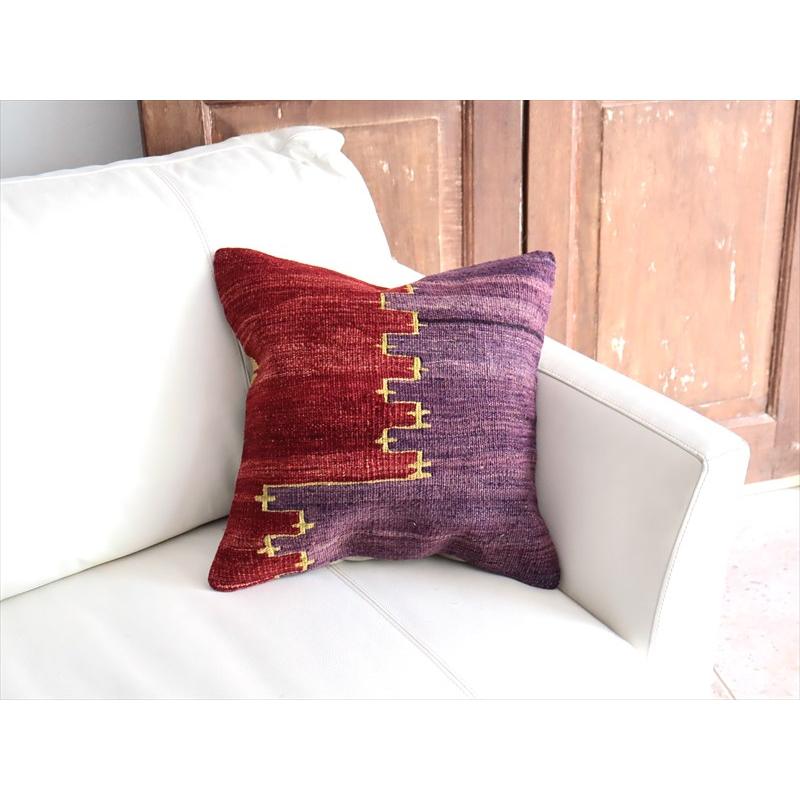 オールドキリム 40cm角クッションカバー 40×40cm シンプルなツートーン Old Kilim Cushion |  | 01