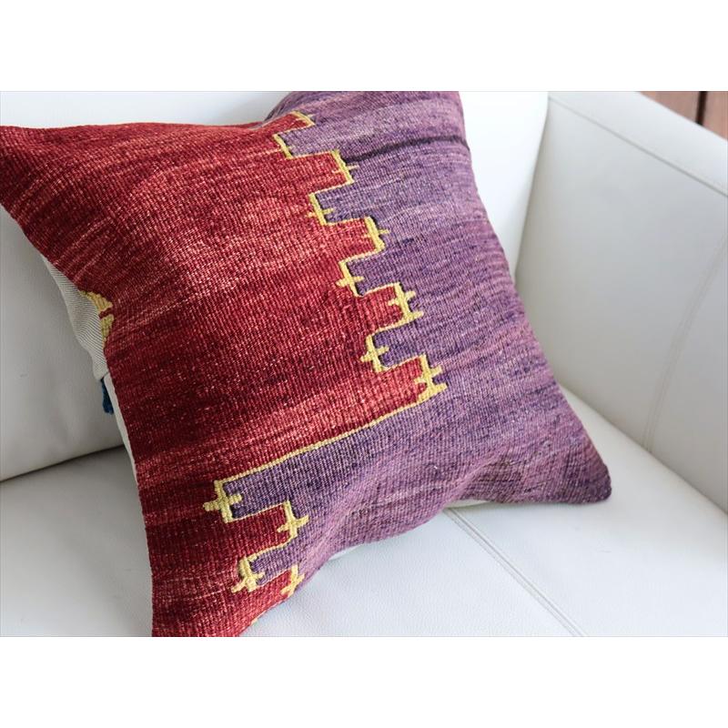 オールドキリム 40cm角クッションカバー 40×40cm シンプルなツートーン Old Kilim Cushion |  | 02