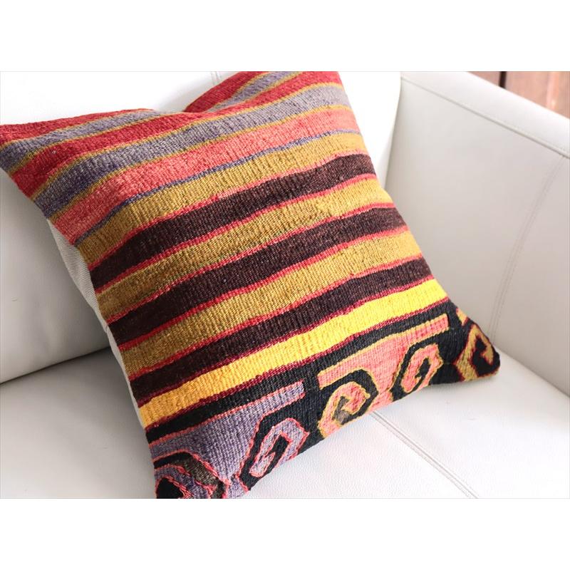 オールドキリム 40cm角クッションカバー 39×39cm ボーダー Old Kilim Cushion |  | 02