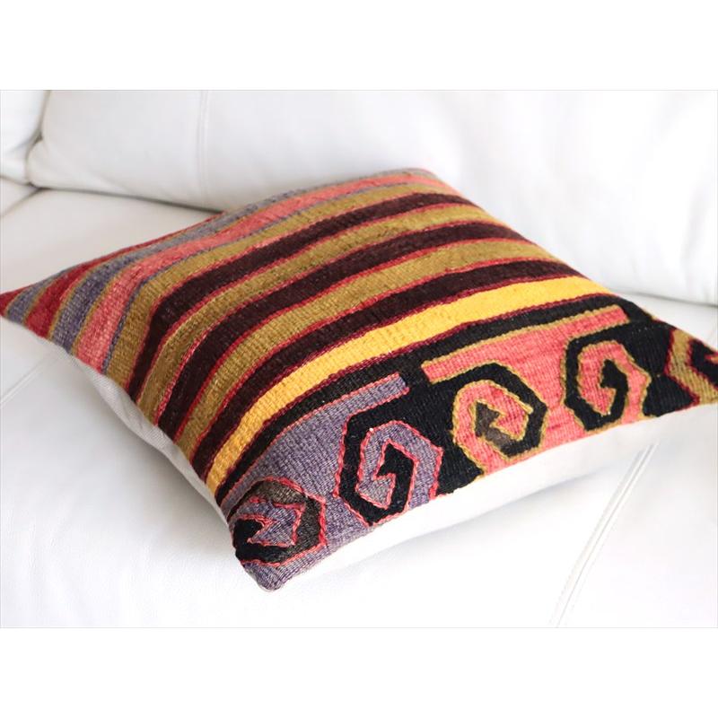 オールドキリム 40cm角クッションカバー 39×39cm ボーダー Old Kilim Cushion |  | 03