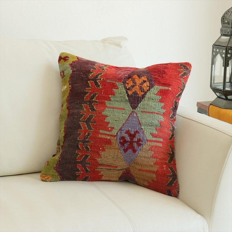 オールドキリム 40cm角クッションカバー 39×39cm エミルダ Old Kilim Cushion | 