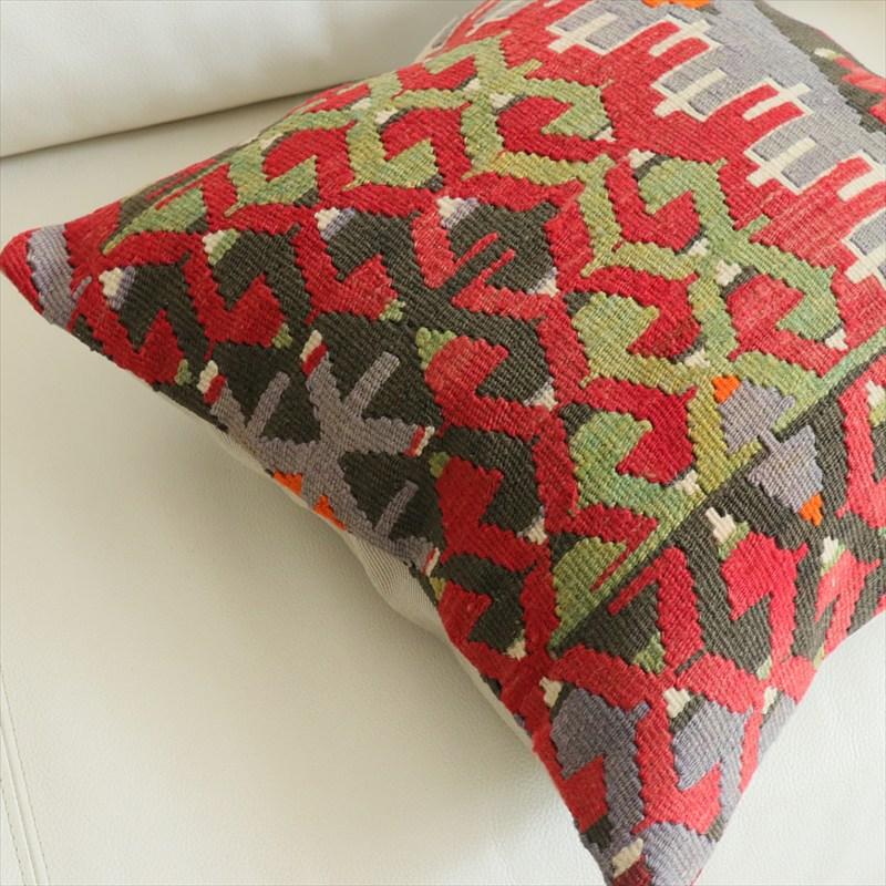オールドキリム 40cm角クッションカバー 40×40cm エシュメ レッド＆ブルー Old Kilim Cushion |  | 02