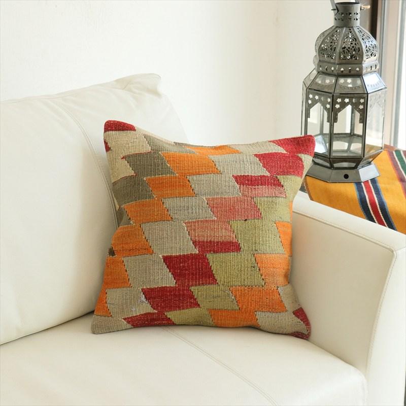 オールドキリム 40cm角クッションカバー 40×40cm チャル Old Kilim Cushion OUTLET・アウトレット・難あり | 