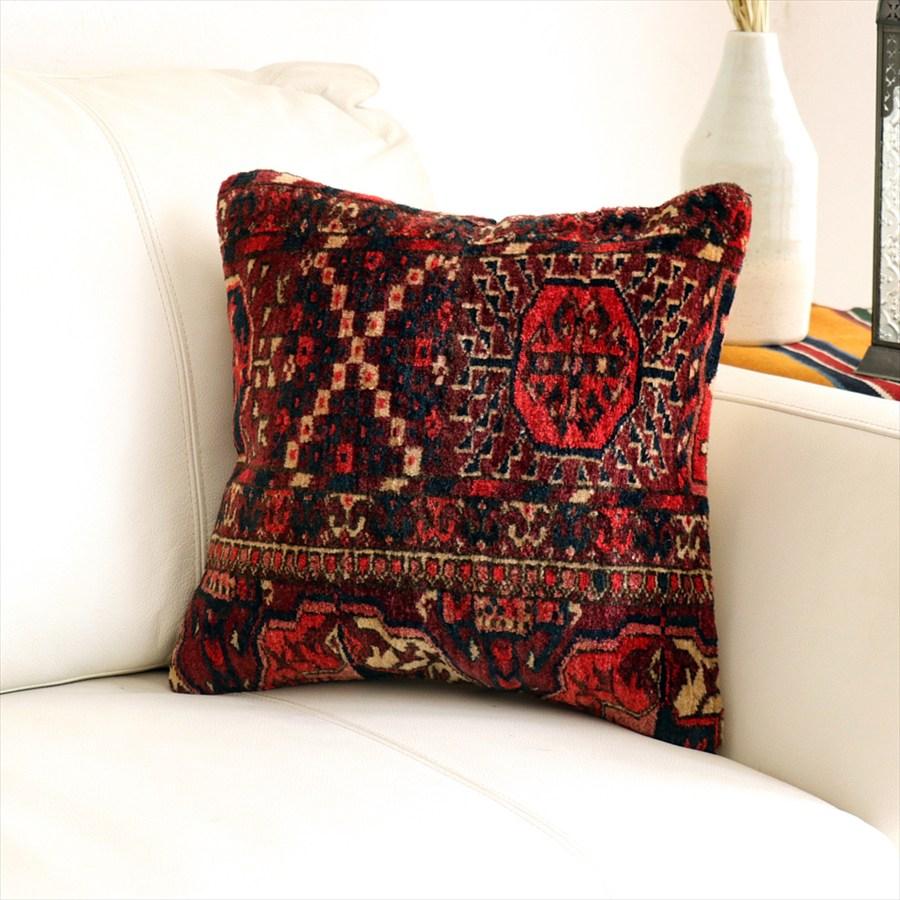 ヴィンテージラグ パイル織りラグ　クッションカバー 36×35cm コーカサス Old Carpet Cushion | 