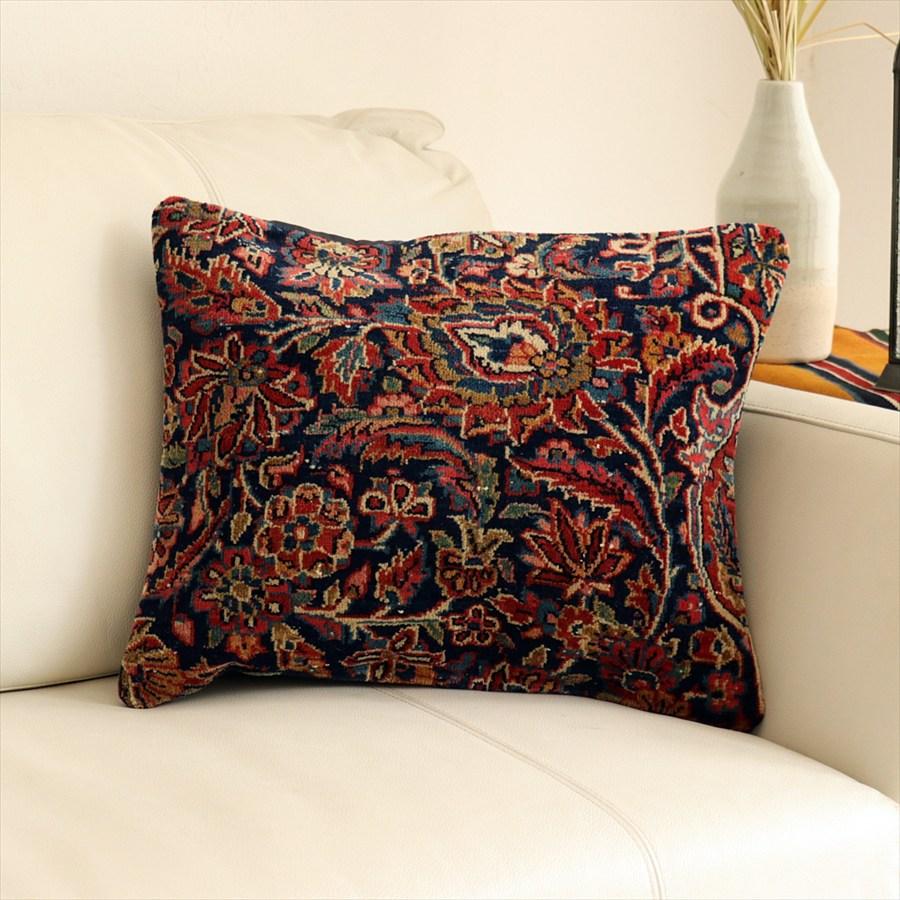 ヴィンテージラグ パイル織りラグ　クッションカバー 36×43cm トルコ絨毯ヘレケ Old Carpet Cushion | 