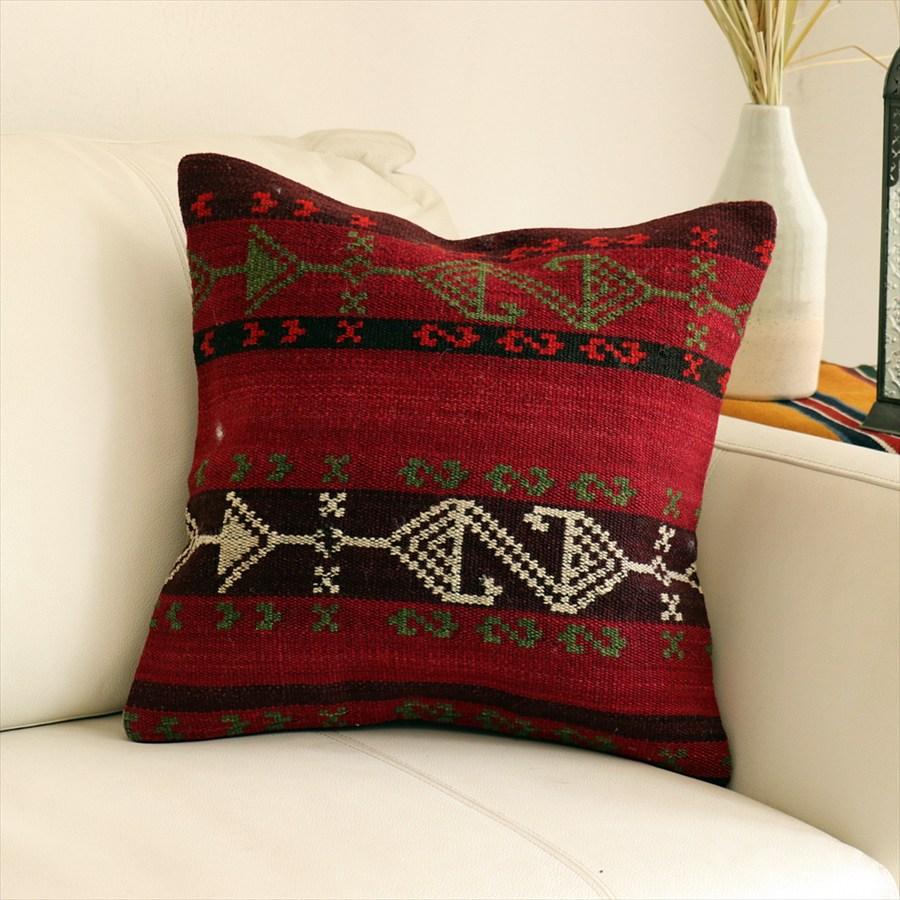 オールドキリムクッションカバー 40cm角サイズ 40×39cm ガジャリキリム Old Kilim Cushion | 
