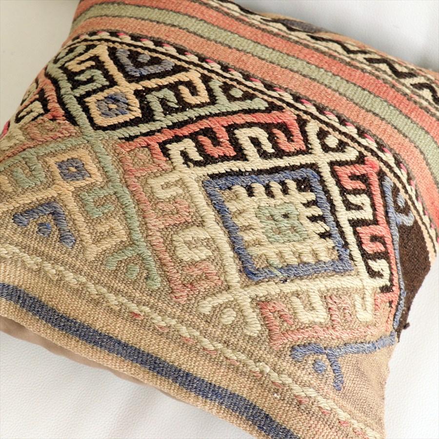 オールドキリムクッションカバー40cmサイズ 40×39cm バルケスィル・ジジム Old Kilim Cushion |  | 02