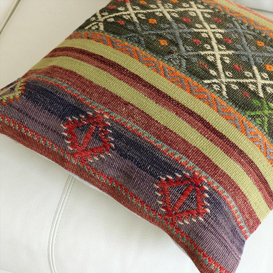 オールドキリムクッションカバー40cmサイズ 41×41cm バルケスィル・ジジム Old Kilim Cushion |  | 02