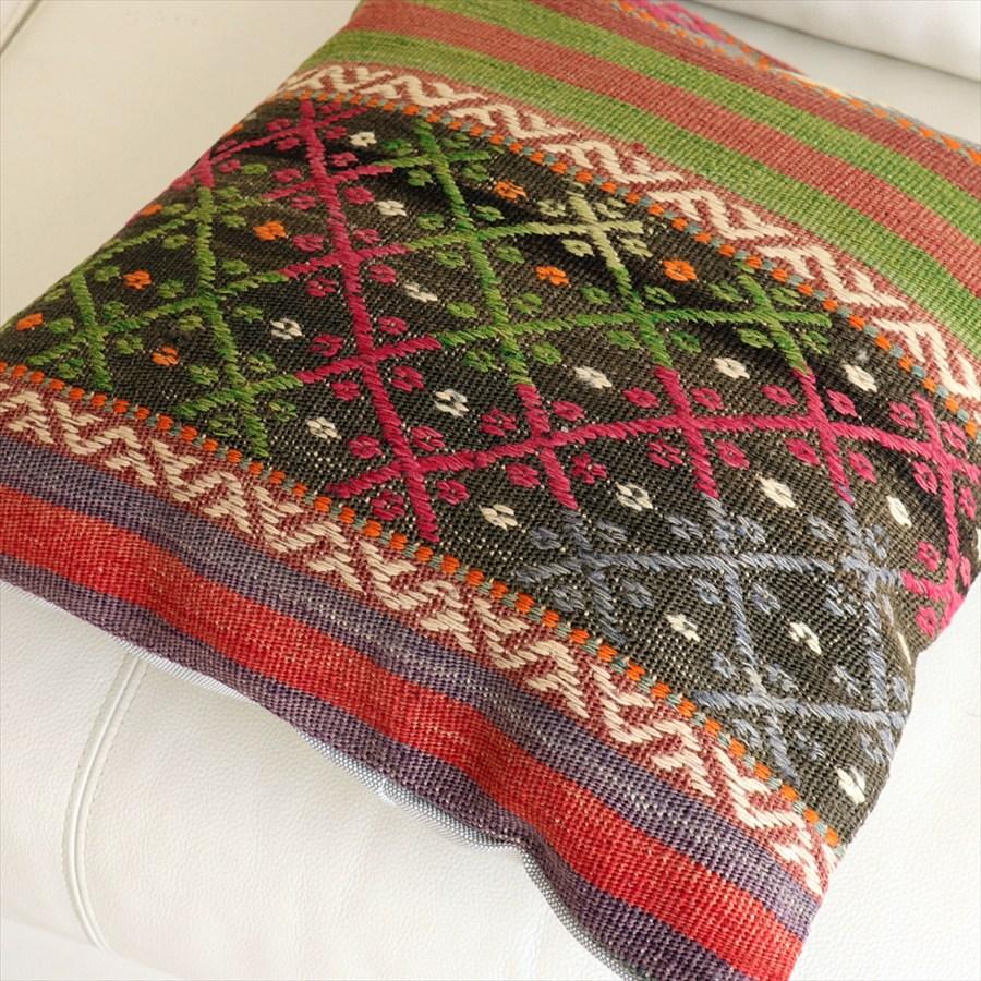 オールドキリムクッションカバー40cmサイズ 41×40cm バルケスィル・ジジム Old Kilim Cushion |  | 02