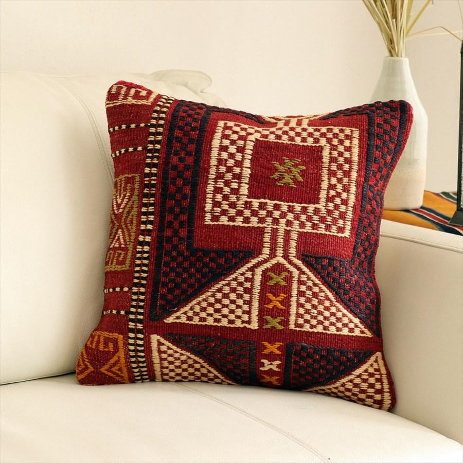 オールドキリムクッションカバー 40×40cm バルケスィル・ジジム Old Kilim Cushion | 