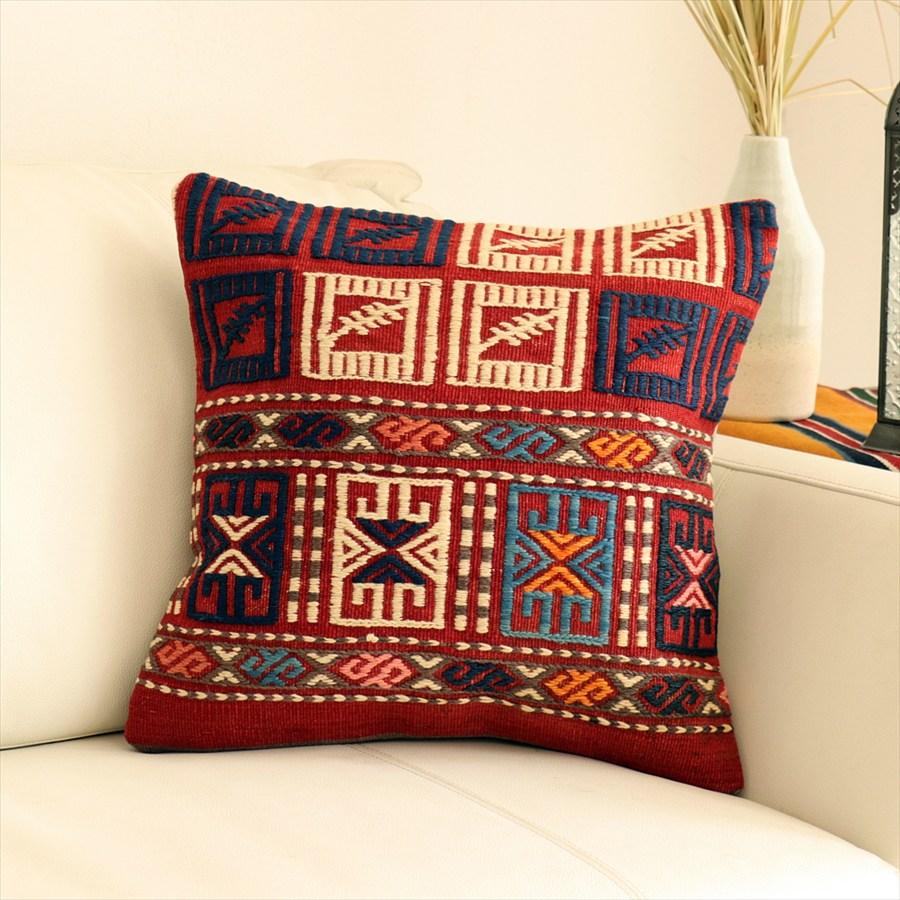 オールドキリムクッションカバー 41×41cm バルケスィル・ジジム Old Kilim Cushion | 