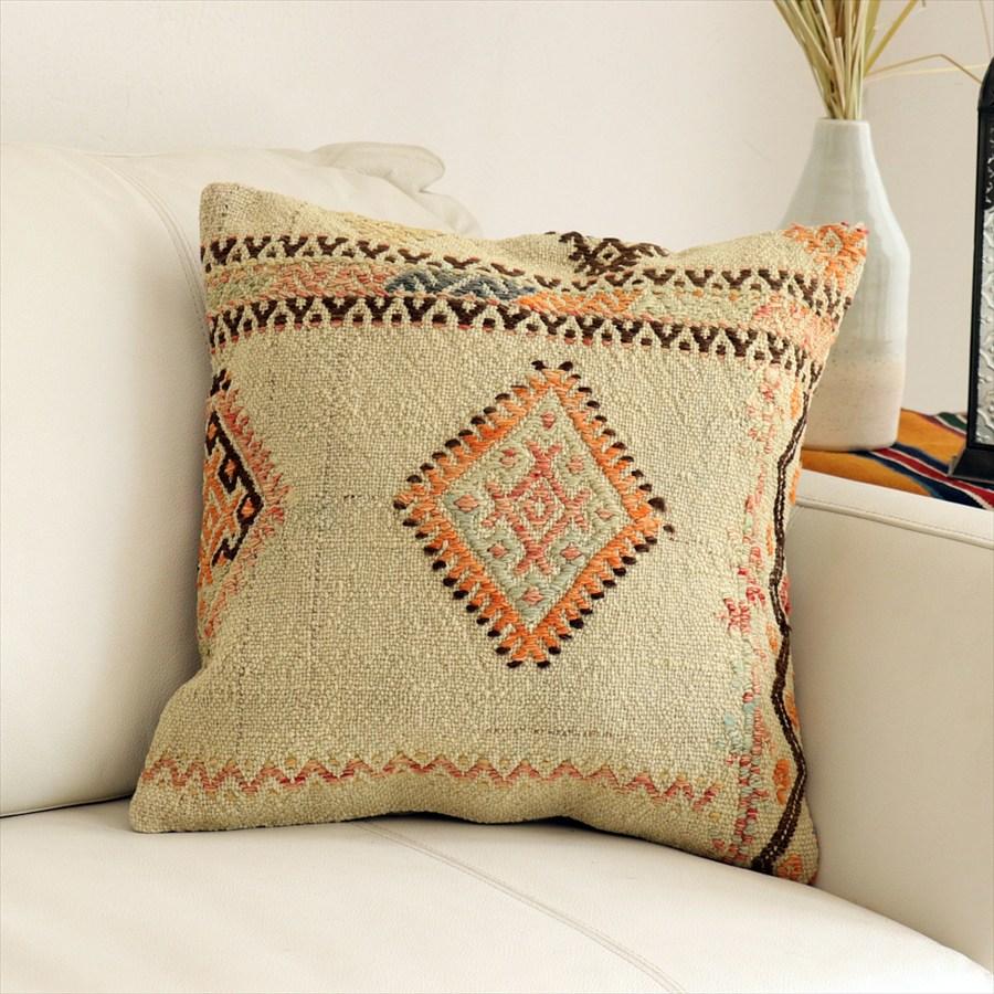 オールドキリムクッションカバー 40×40cm 刺繍のようなジジム Old Kilim Cushion | 