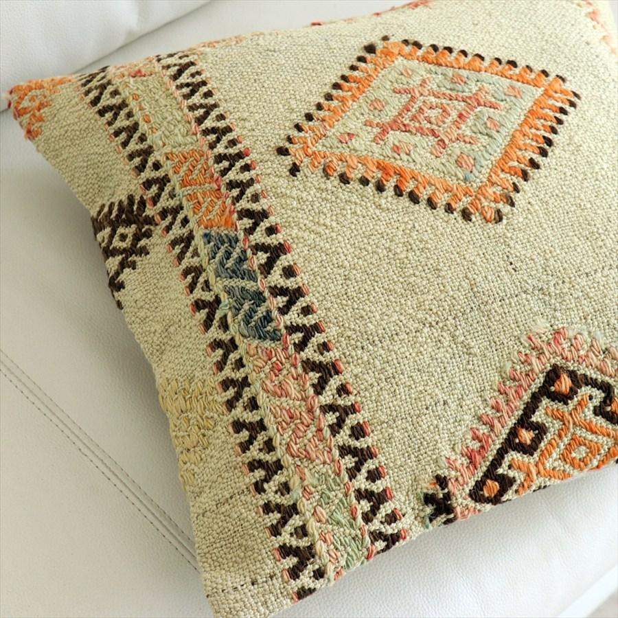 オールドキリムクッションカバー 40×40cm 刺繍のようなジジム Old Kilim Cushion |  | 01