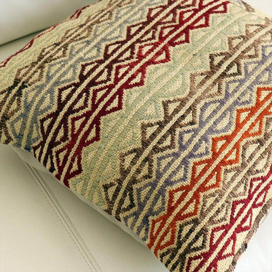 オールドキリムクッションカバー 41×40cm 刺繍のようなジジム Old Kilim Cushion |  | 01