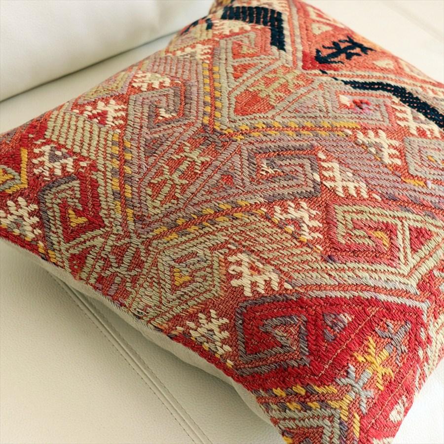 オールドキリムクッションカバー 40×40cm 刺繍のようなジジム Old Kilim Cushion |  | 01