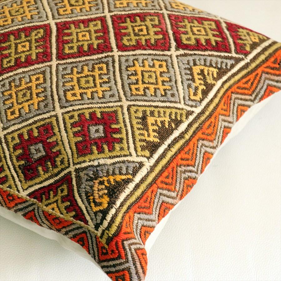 オールドキリム クッションカバー 40×39cm ひし形のジジム Old Kiilim Cushion |  | 02
