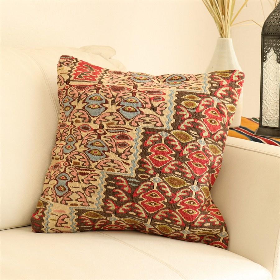 オールドキリム クッションカバー 41×41cm セネ・アラベスク模様 Old Kiilim Cushion | 