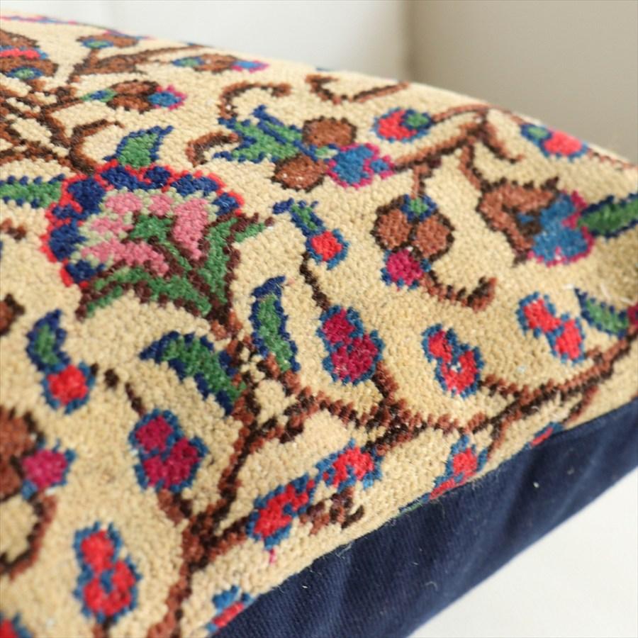 クッションカバー ヴィンテージ パイル織り 45×45cm トルコ絨毯フラワーデザイン Old Carpet Cushion |  | 03