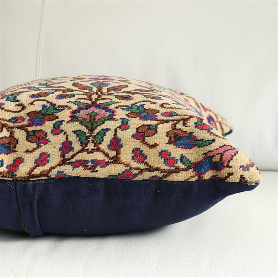 クッションカバー ヴィンテージ パイル織り 45×45cm トルコ絨毯フラワーデザイン Old Carpet Cushion |  | 04