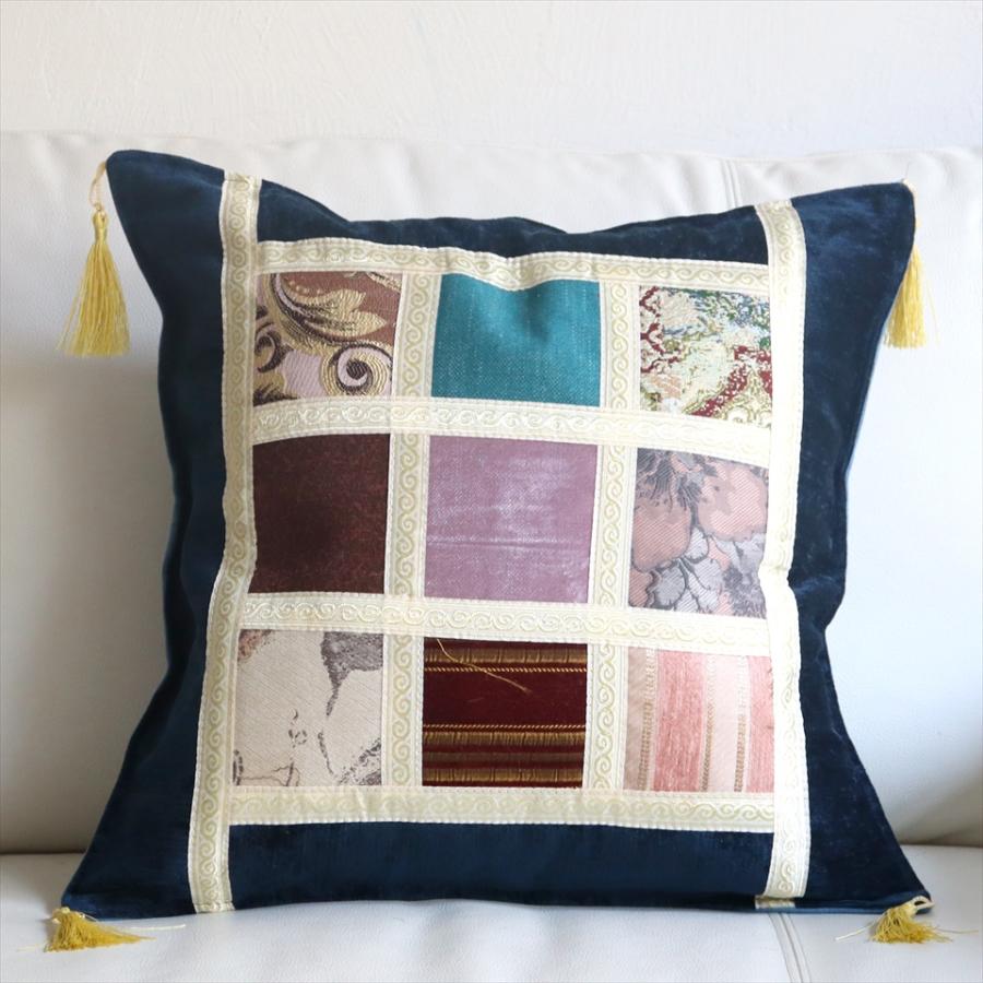 シュニール素材 モザイククッションカバー 45cmサイズ パッチワーク | 