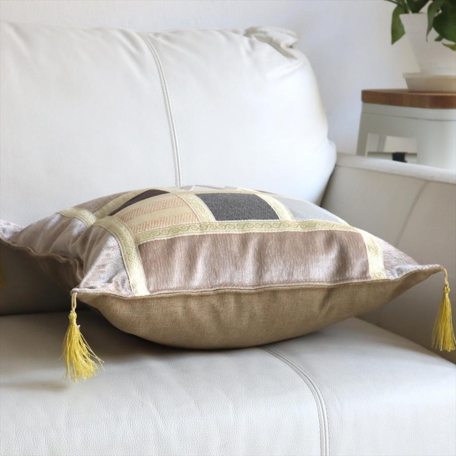 シュニール素材 モザイククッションカバー 45cmサイズ パッチワーク |  | 02