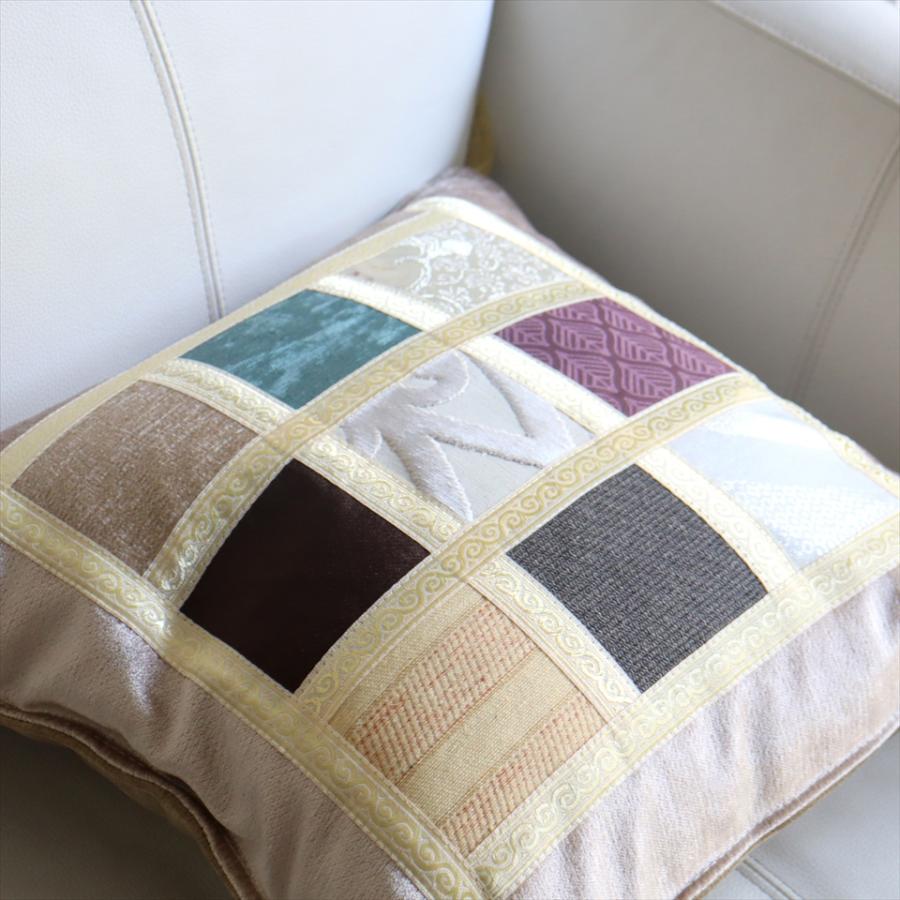 シュニール素材 モザイククッションカバー 45cmサイズ パッチワーク |  | 03