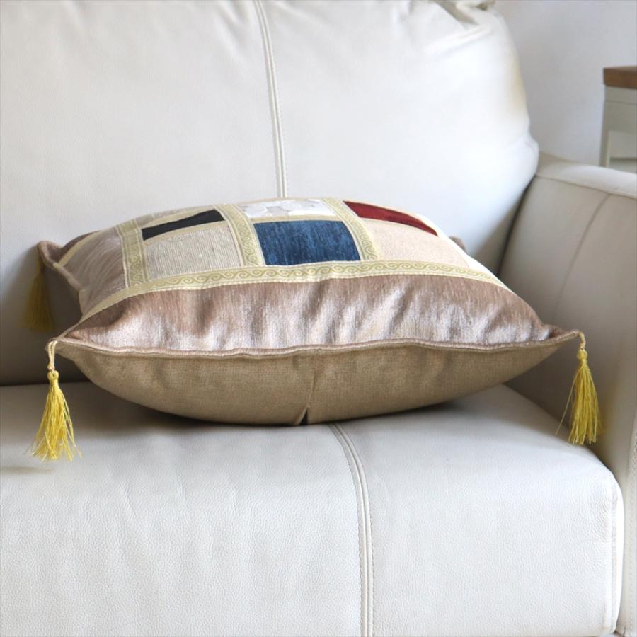 シュニール素材 モザイククッションカバー 45cmサイズ パッチワーク |  | 02