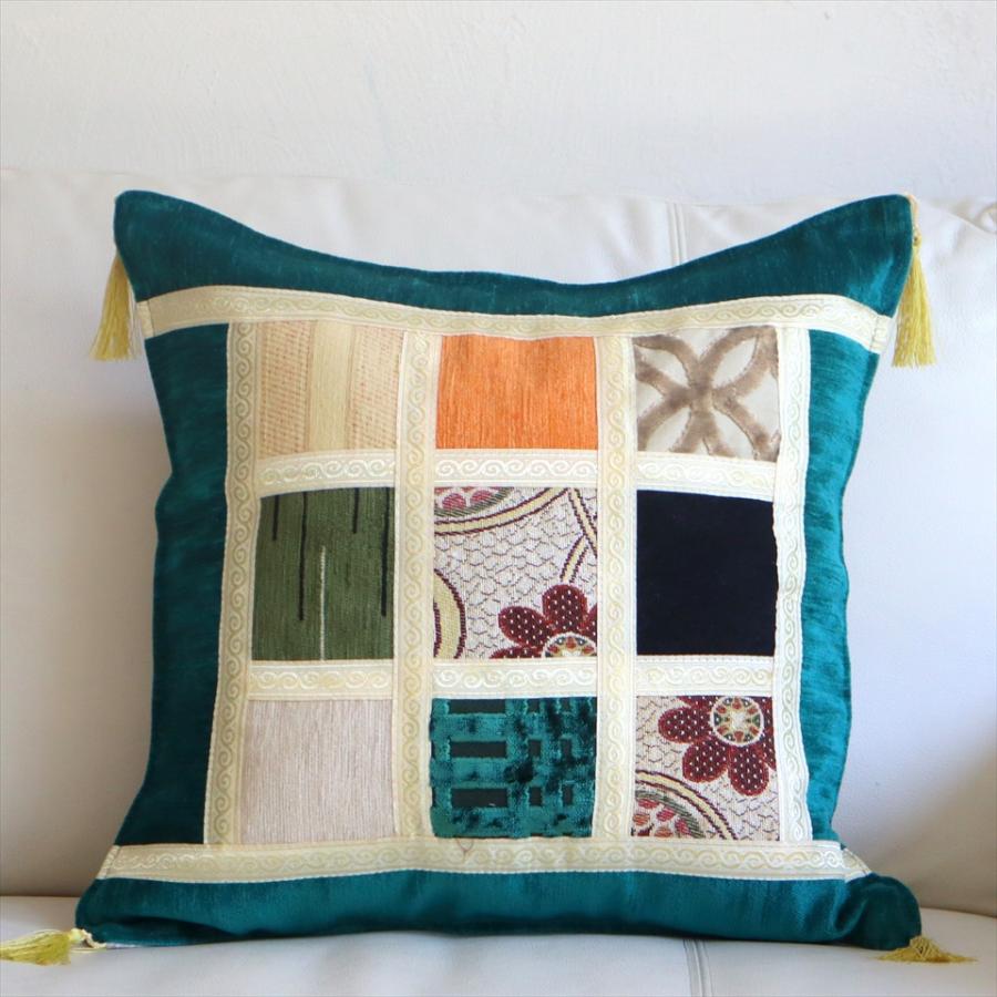 シュニール素材 モザイククッションカバー 45cmサイズ パッチワーク | 