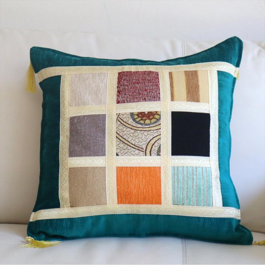 シュニール素材 モザイククッションカバー 45cmサイズ パッチワーク | 