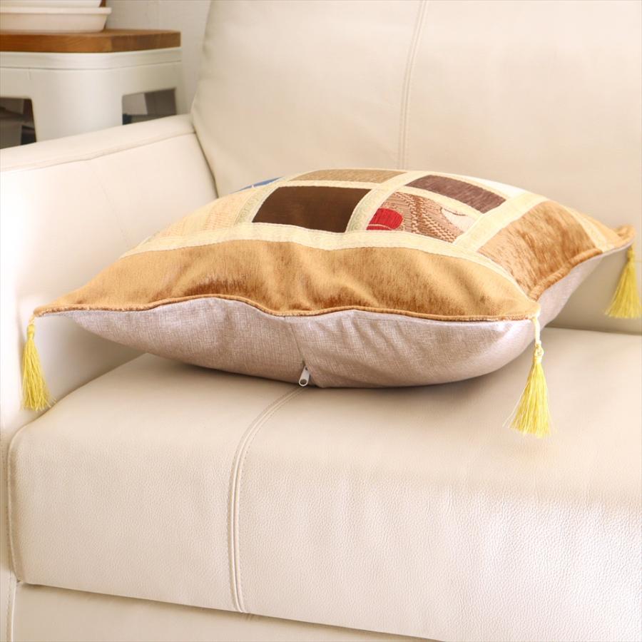 シュニール素材 モザイククッションカバー 45cmサイズ パッチワーク |  | 02