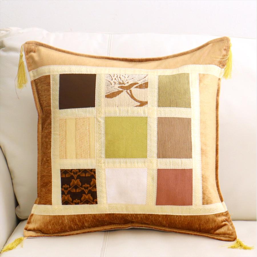 シュニール素材 モザイククッションカバー 45cmサイズ パッチワーク | 