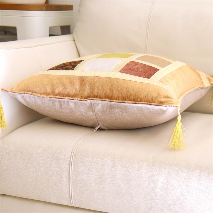 シュニール素材 モザイククッションカバー 45cmサイズ パッチワーク |  | 02